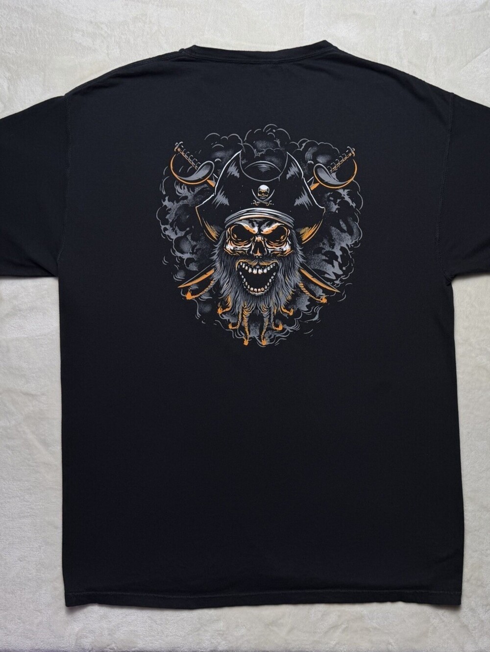Cove Surf Co Pirate Skull Cutlass T-Shirt Mens Large Black USA Graphic Tee